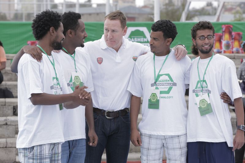 Winners of the Dashen Beer Football Challenge before travelling to Arsenal FC in London