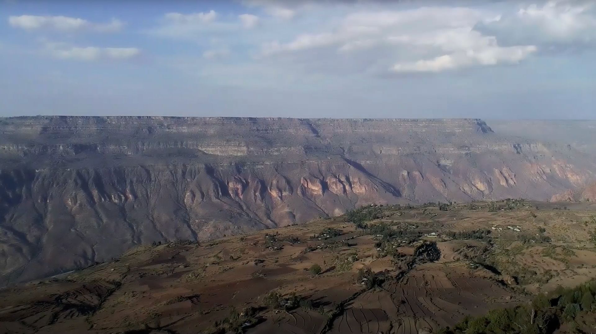 Arid escarpment and canyon landscape in the Ethiopian Rift Valley, a popular filming location