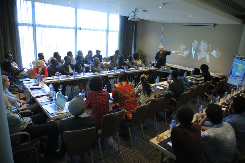 Filmmakers attending an industry workshop session in Addis Ababa
